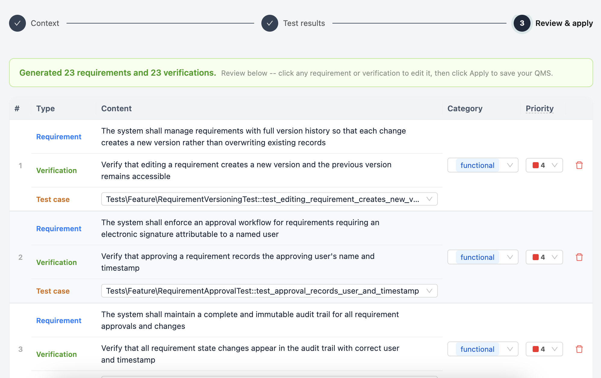 QualiHQ bootstrap step 3 -- review and approve
